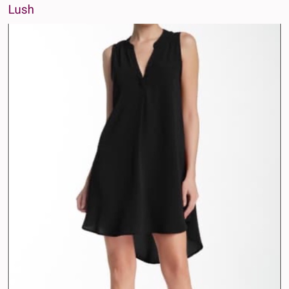 Lush Black V-Neck Mini Dress